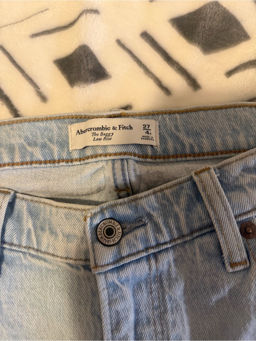 Abercrombie & Fitch Light Blue Baggy Low Rise Jeans